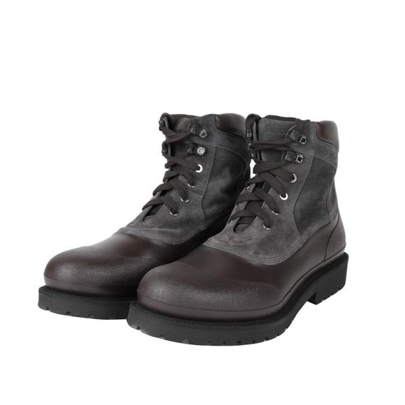 Salvatore Ferragamo Other - Salvatore Ferragamo Men's Forest Dark Silver Rubber Suede Ankle Boots 656783 (11